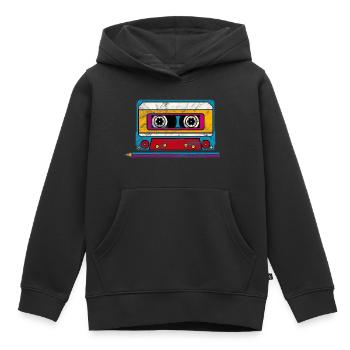 Mixtape Musik Tape Kassette 80er 90er Retro Stift - Kinder Premium Organic Hoodie - Schwarz - Vorne - AI Model Kid Male (0cm)