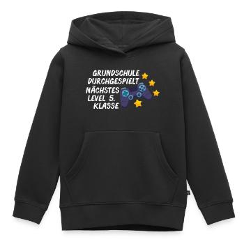 Schüler Grundschule Durchgespielt Nächstes Level 5 - Kinder Premium Organic Hoodie - Schwarz - Vorne - AI Model Kid Male (0cm)