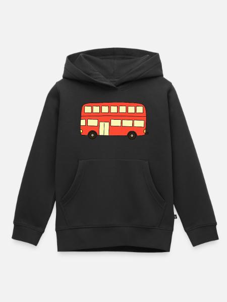 Roter Bus - Kinder Premium Organic Hoodie - Schwarz