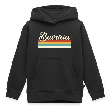 Bavière - Bavière - Allemagne - Rétro - Vintage - Sweat Premium à capuche enfant bio - noir - Devant - AI Model Kid Male (0cm)