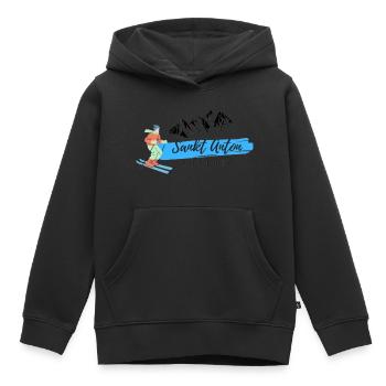 Sankt Anton - Kinder Premium Organic Hoodie - Schwarz - Vorne - AI Model Kid Male (0cm)