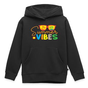 Ambiance estivale - Sweat Premium à capuche enfant bio - noir - Devant - AI Model Kid Male (0cm)