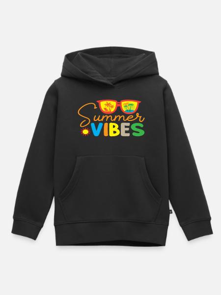 Summer Vibes - Kinder Premium Organic Hoodie - Schwarz