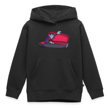 Vampire dans un cercueil - Sweat Premium à capuche enfant bio - noir - Devant - AI Model Kid Male (0cm)