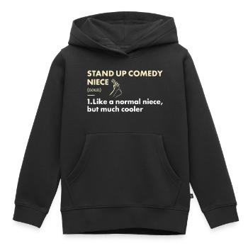 Comedian Niece Definition Stand Up Comedy - Kinder Premium Organic Hoodie - Schwarz - Vorne - AI Model Kid Male (0cm)