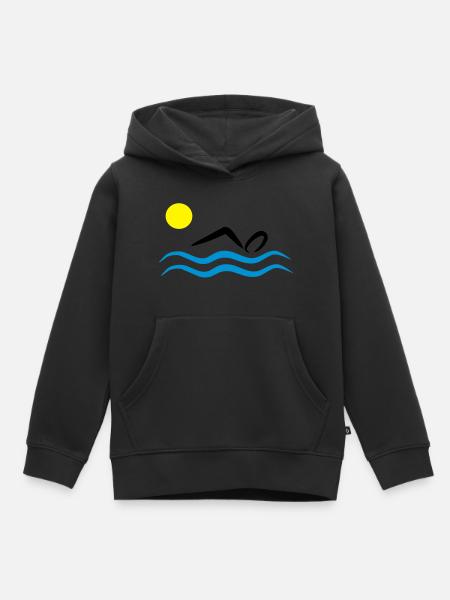 open water swimming - Kids Premium Organic Hoodie - black
