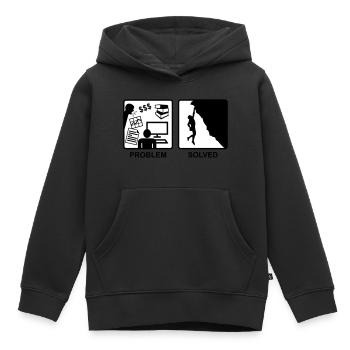 Climbing solves problems - Sweat Premium à capuche enfant bio - noir - Devant - AI Model Kid Male (0cm)