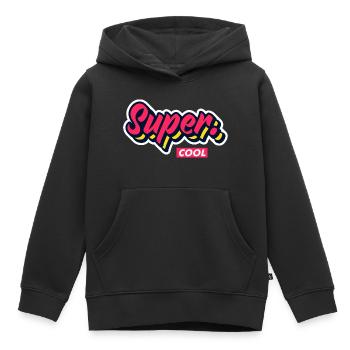 Super cool - Kids Premium Organic Hoodie - black - Front - AI Model Kid Male (0cm)