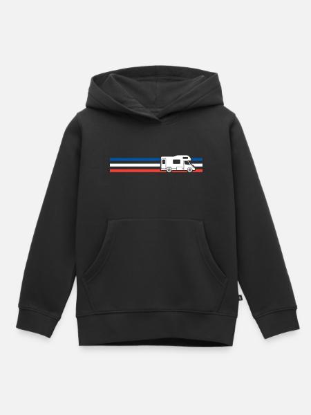 camping car drapeau nationale de france - Sweat Premium à capuche enfant bio - noir
