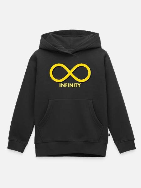 INFINITY YELLOW - Kinder Premium Organic Hoodie - Schwarz
