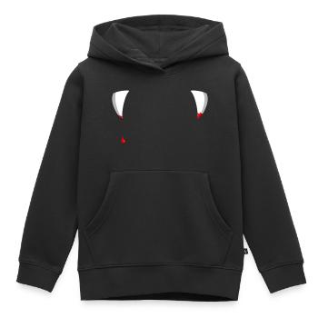 Halloween Vampirzähne T-Shirt Vampir Kostüm Party - Kinder Premium Organic Hoodie - Schwarz - Vorne - AI Model Kid Male (0cm)