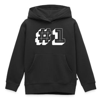 Nummer Eins Nummer 1 - Kinder Premium Organic Hoodie - Schwarz - Vorne - AI Model Kid Male (0cm)