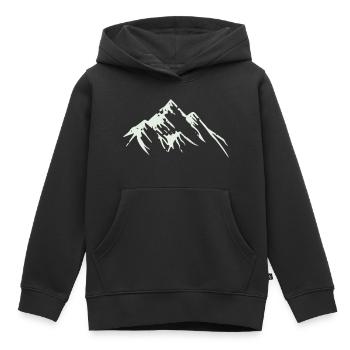 Montagnes 001 - Sweat Premium à capuche enfant bio - noir - Devant - AI Model Kid Male (0cm)