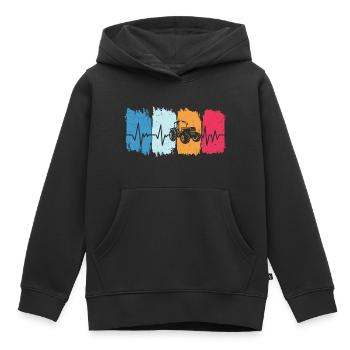 Farmer Retro Tractor Heartbeat Farmer Tractor - Sweat Premium à capuche enfant bio - noir - Devant - AI Model Kid Male (0cm)