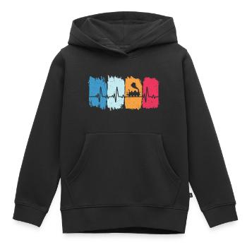 Model Railway Herzschlag Railway Locomotive - Kids Premium Organic Hoodie - black - Front - AI Model Kid Male (0cm)