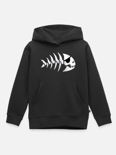 Poisson pirate - Sweat Premium à capuche enfant bio - noir