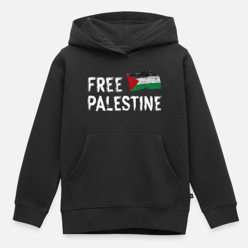 Palestine libre - Sweat Premium à capuche enfant bio - noir