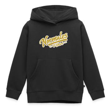 T-shirt normal jaune - Sweat Premium à capuche enfant bio - noir - Devant - AI Model Kid Male (0cm)