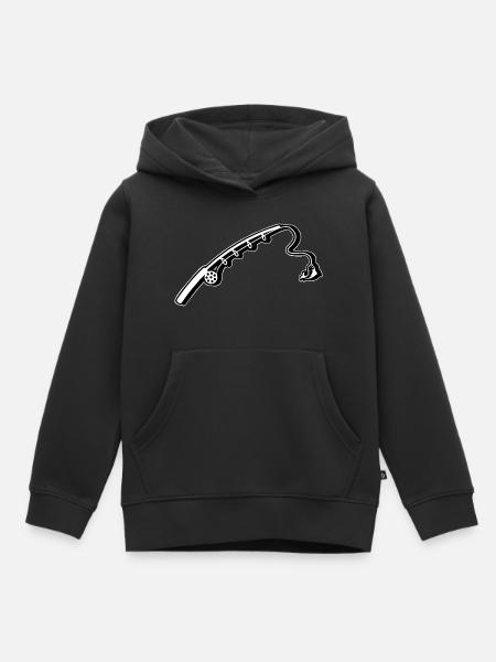 Angelrute Angeln - Kinder Premium Organic Hoodie - Schwarz