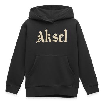 Aksel Fraktur Schrift - Kinder Premium Organic Hoodie - Schwarz - Vorne - AI Model Kid Male (0cm)