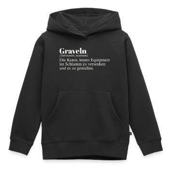 Graveln Definition - Kinder Premium Organic Hoodie - Schwarz - Vorne - AI Model Kid Male (0cm)
