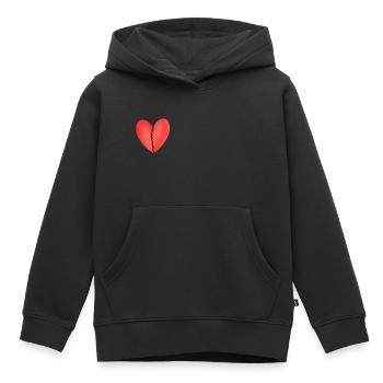 Coeur brisé - Sweat Premium à capuche enfant bio - noir - Devant - AI Model Kid Male (0cm)