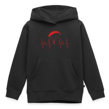 heartbeat paragliding - Kids Premium Organic Hoodie - black - Front - AI Model Kid Male (0cm)
