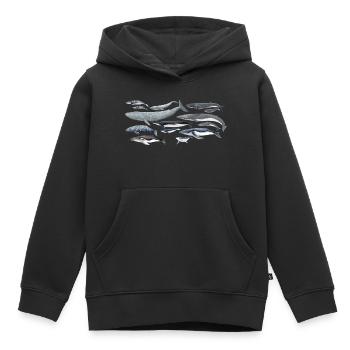 Wale Vielfalt fond transparent - Kinder Premium Organic Hoodie - Schwarz - Vorne - AI Model Kid Male (0cm)