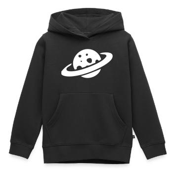 Saturne - Sweat Premium à capuche enfant bio - noir - Devant - AI Model Kid Male (0cm)
