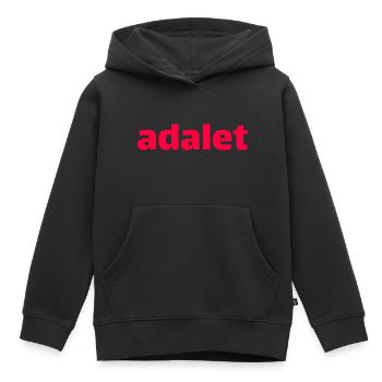 Adalet - Sweat Premium à capuche enfant bio - noir - Devant - AI Model Kid Male (0cm)