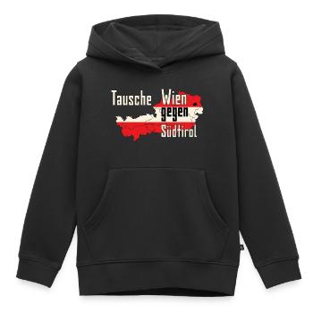 Tausche Wien gegen Südtirol - Kinder Premium Organic Hoodie - Schwarz - Vorne - AI Model Kid Male (0cm)