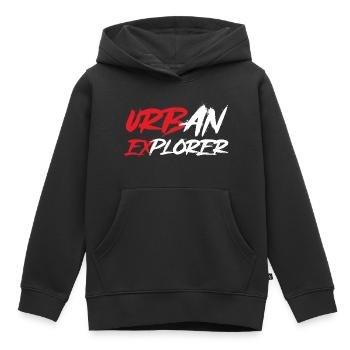Urban Explorer - Urbex - Sweat Premium à capuche enfant bio - noir - Devant - AI Model Kid Male (0cm)