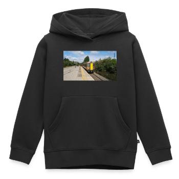 Railway Train Approach 001 - Kids Premium Organic Hoodie - black - Front - AI Model Kid Male (0cm)
