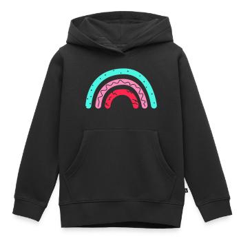 Regenbogen - Kinder Premium Organic Hoodie - Schwarz - Vorne - AI Model Kid Male (0cm)
