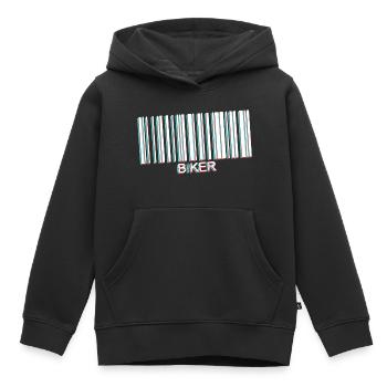 code barre biker white - Sweat Premium à capuche enfant bio - noir - Devant - AI Model Kid Male (0cm)