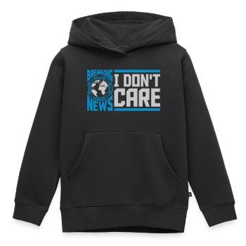 Breaking news don't care - Kinder Premium Organic Hoodie - Schwarz - Vorne - AI Model Kid Male (0cm)