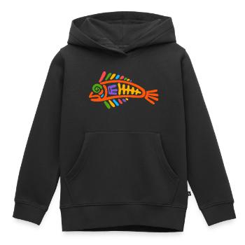 Culture of the Incas, fish - Kids Premium Organic Hoodie - black - Front - AI Model Kid Male (0cm)