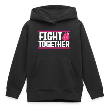 Kämpft zusammen. Kämpfe zusammen, Krebs. - Kinder Premium Organic Hoodie - Schwarz - Vorne - AI Model Kid Male (0cm)