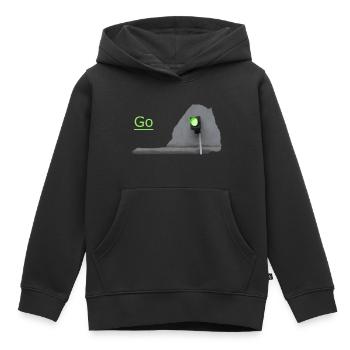 Le feu de circulation brille en vert devant le gris - Sweat Premium à capuche enfant bio - noir - Devant - AI Model Kid Male (0cm)