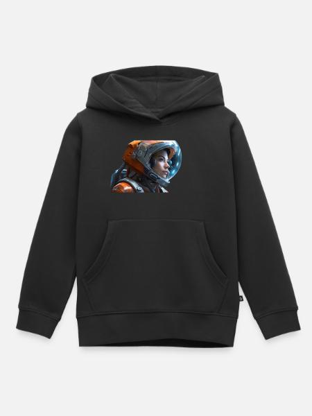 Astronautin - Kinder Premium Organic Hoodie - Schwarz