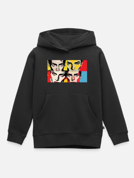retro look - Kinder Premium Organic Hoodie - Schwarz