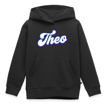 Theo | Farben änderbar - Kinder Premium Organic Hoodie - Schwarz - Vorne - AI Model Kid Male (0cm)