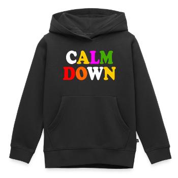Calm down - Kinder Premium Organic Hoodie - Schwarz - Vorne - AI Model Kid Male (0cm)