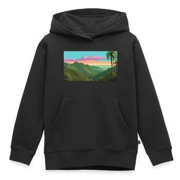 Forêt nationale d’El Yunque, Porto Rico, Pixelart - Sweat Premium à capuche enfant bio - noir - Devant - AI Model Kid Male (0cm)