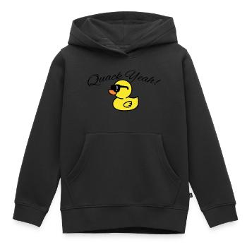 Femmes Quak Yeah Funny Duck - Sweat Premium à capuche enfant bio - noir - Devant - AI Model Kid Male (0cm)