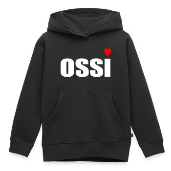 Ossi mit Herz rot - Kinder Premium Organic Hoodie - Schwarz - Vorne - AI Model Kid Male (0cm)