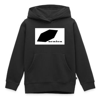 Géométrie one - Sweat Premium à capuche enfant bio - noir - Devant - AI Model Kid Male (0cm)