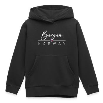 Norvège - Bergen - Norvège - Norvège - Sweat Premium à capuche enfant bio - noir - Devant - AI Model Kid Male (0cm)