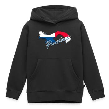 Drapeau du Panama, carte drapeau du Panama - Sweat Premium à capuche enfant bio - noir - Devant - AI Model Kid Male (0cm)