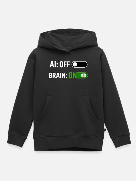 KI AUS - Kinder Premium Organic Hoodie - Schwarz